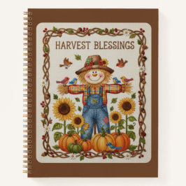 Cuaderno Harvest Blessings Embroidered Scarecrow Journal