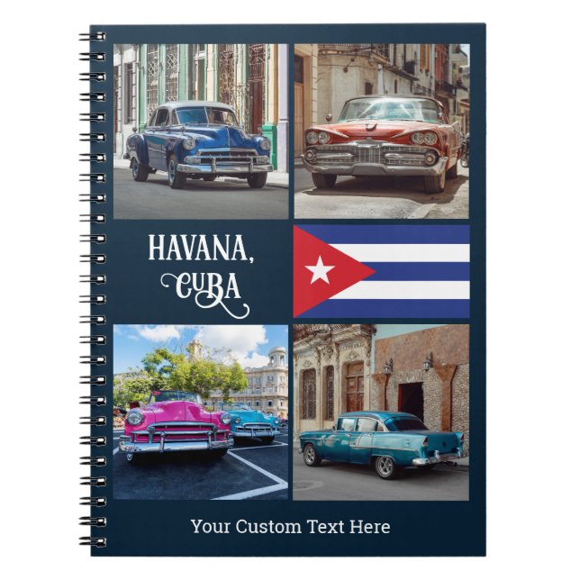 Cuaderno Havana CUBA personalizado de coches texto (Frente)