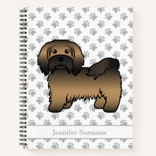 Cuaderno Havanés atigrado perro de dibujos animados lindo y