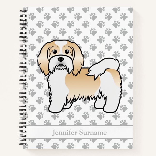 Cuaderno Havanés marrón claro y blanco Perro de dibujos ani (Anverso)