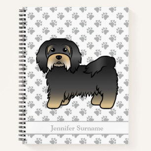 Cuaderno Havanés negro y bronceado, perro de dibujos animad