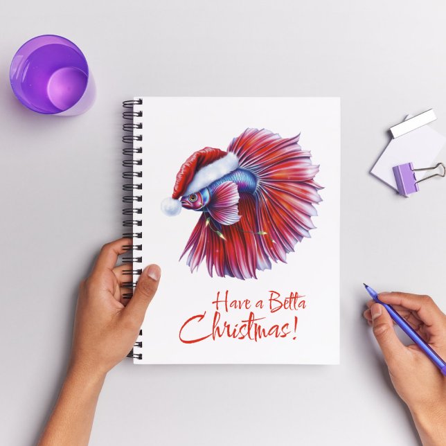 Cuaderno Have a Betta Christmas Funny Santa Fish Lover Pun  (Subido por el creador)