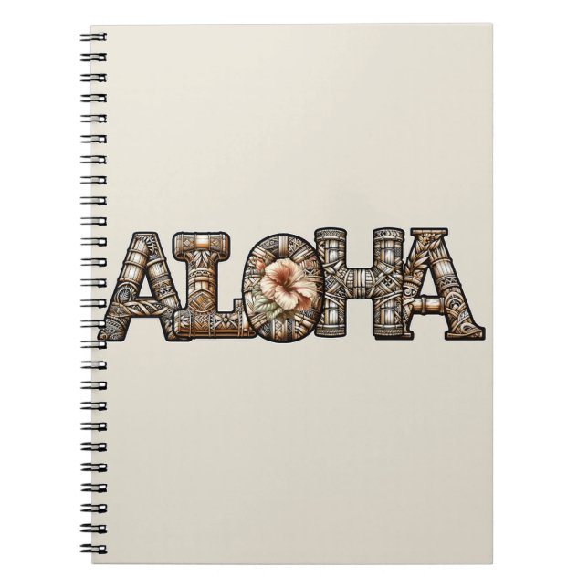 Cuaderno Hawaiano Polinesio Aloha Bambú Look (Frente)