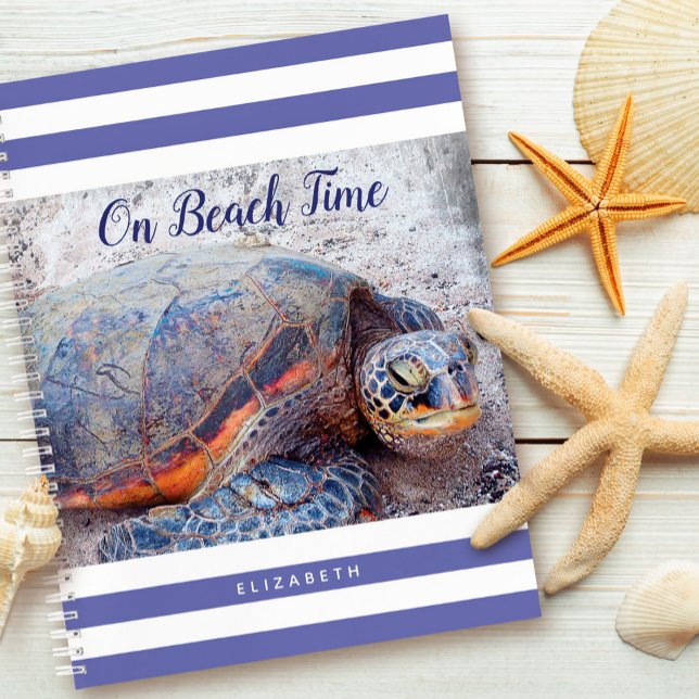 Cuaderno Hawaii Honu Tortuga marina morada en guión de play (Subido por el creador)