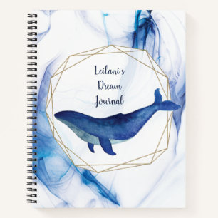Cuaderno Hawaii Island Ocean Whale Monograma Dream Journal