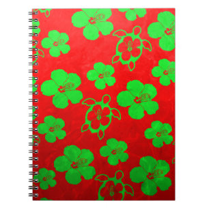 Cuaderno Hawaiian Honu de los colores del navidad