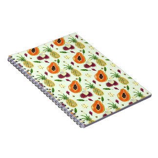 Cuaderno Hawaiian Tropical Fruit Pattern Cream Notebook 