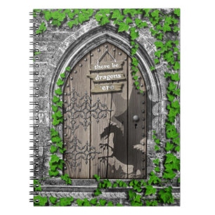 Cuaderno Hay dragones puerta de dragón medieval del Rey Art