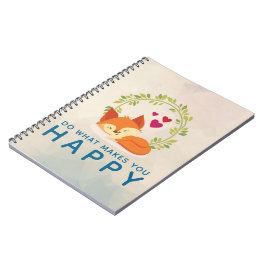 Cuaderno Haz lo que te hace feliz zorro dormido con el cora