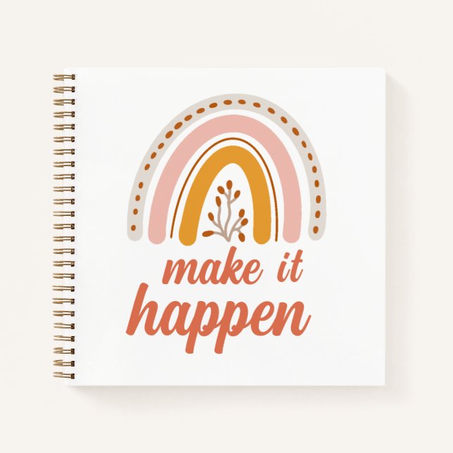 Cuaderno Haz que suceda, Boho Goals and Dreams Journal (Anverso)