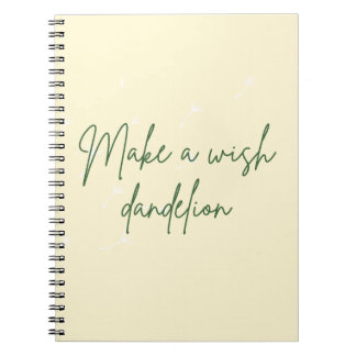 Cuaderno Haz un bloc de notas amarillo de Wish Dandelion