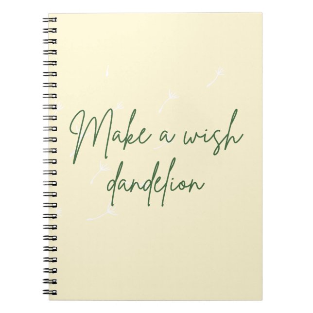 Cuaderno Haz un bloc de notas amarillo de Wish Dandelion (Frente)