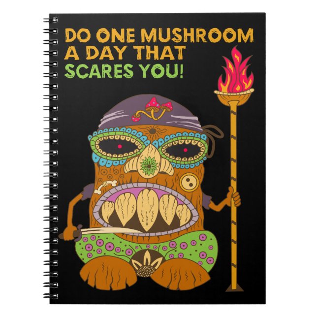 Cuaderno Haz un hongo al día, Chef Tiki, Negro (Frente)