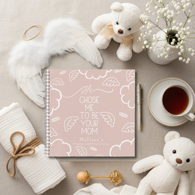 Cuaderno He Chose Me to Be your Mom Pink pregnancy prayer (He Chose Me to Be your Mom Pink pregnancy prayer Notebook)