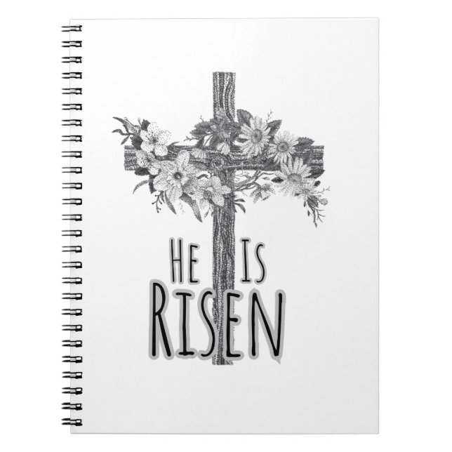 Cuaderno He Is Risen Floral Cross Notebook (Frente)