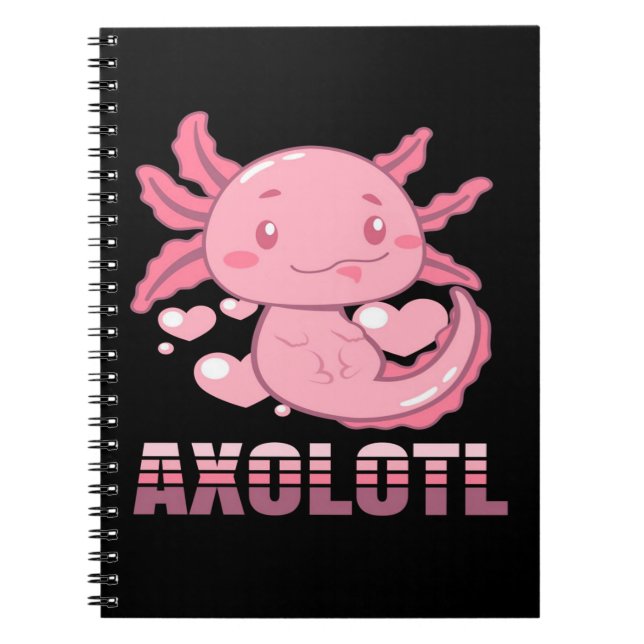 Cuaderno Heart Axolotl | personalizado Cute Axolotl (Frente)