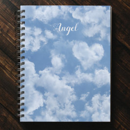 Cuaderno Heart Cloud Sky Cute Modern Blue Custom Wedding