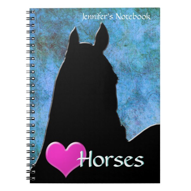 Cuaderno Heart Horses I (blue/green) (Frente)