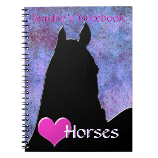 Cuaderno Heart Horses I (purple/blue) (Frente)