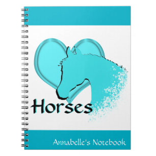 Cuaderno Heart Horses III (aqua)