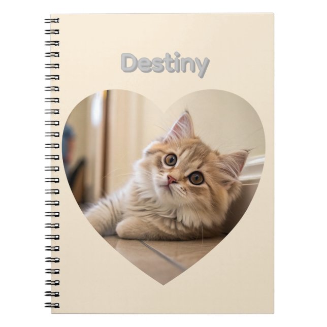 Cuaderno Heart-Shaped Cat Design (Frente)