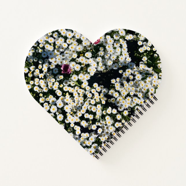 Cuaderno Heart-Shaped Daisy Meadow Notebook (Reverso)