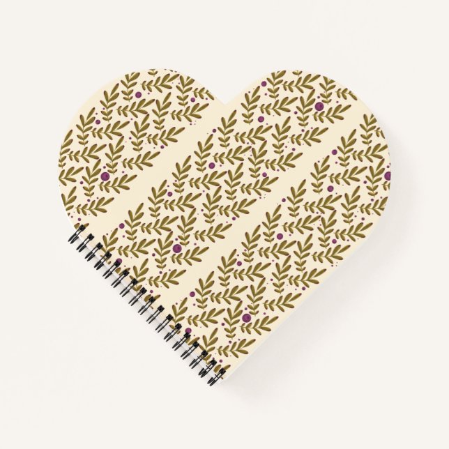 Cuaderno Heart-Shaped Leaf Pattern Spiral Notebook (Anverso)