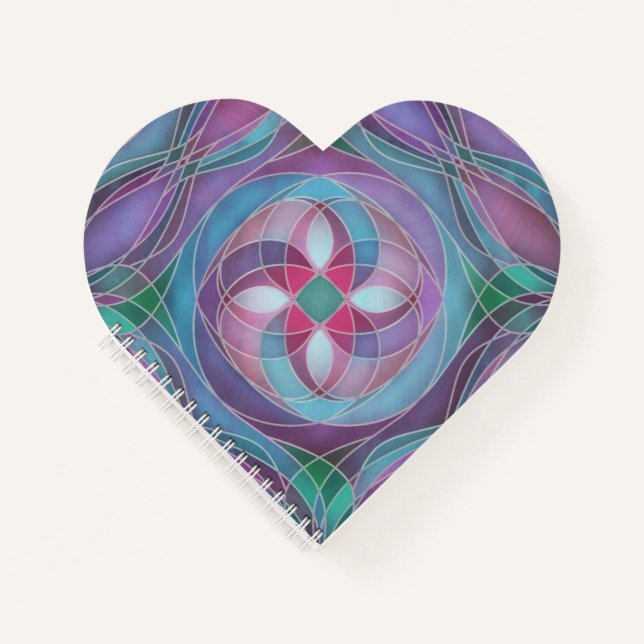 Cuaderno Heart-Shaped “Lemurian Ley Lines” Spiral Notebook (Anverso)