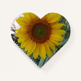 Cuaderno Heart Shaped Notebook with Bright Sunflower Cover