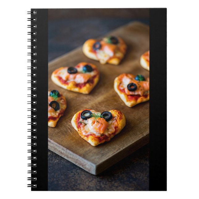 Cuaderno Heart-Shaped Salmon Pizza Bites (Frente)