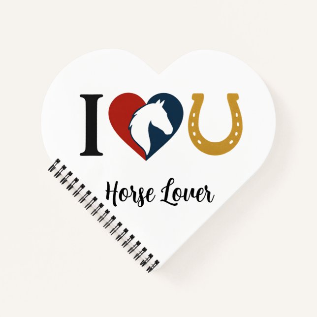 Cuaderno Heart Shaped Spiral Bound Notebook for Horse Lover (Anverso)