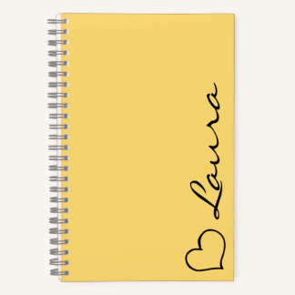 Cuaderno Heart Your Name Script Custom Gift Notebook