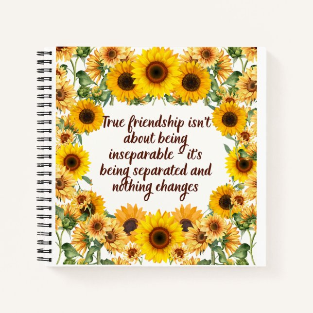 Cuaderno Heartfelt Bestie Quote Spiral Notebook (Anverso)