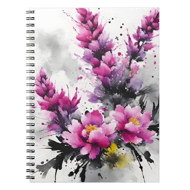 Cuaderno Heather - Flores de acuarela (Frente)