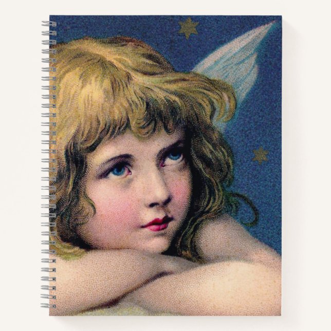 Cuaderno Heavenly angel daydreaming on a cloud in the sky (Anverso)