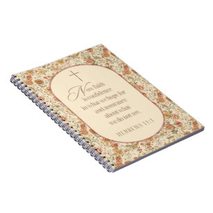 Cuaderno Hebreos 11:1 Escrituras de la fe   Floral Vintage