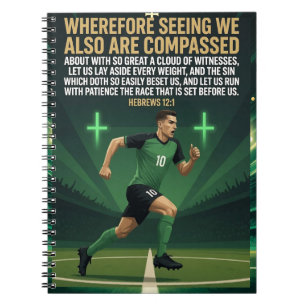 Cuaderno Hebreos 12:1 KJV Corredor de Fútbol