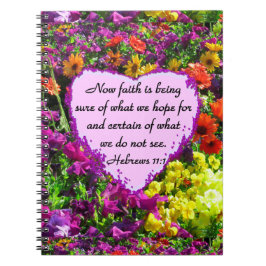 CUADERNO HEBREWS 11:1 DISEÑO FLORAL