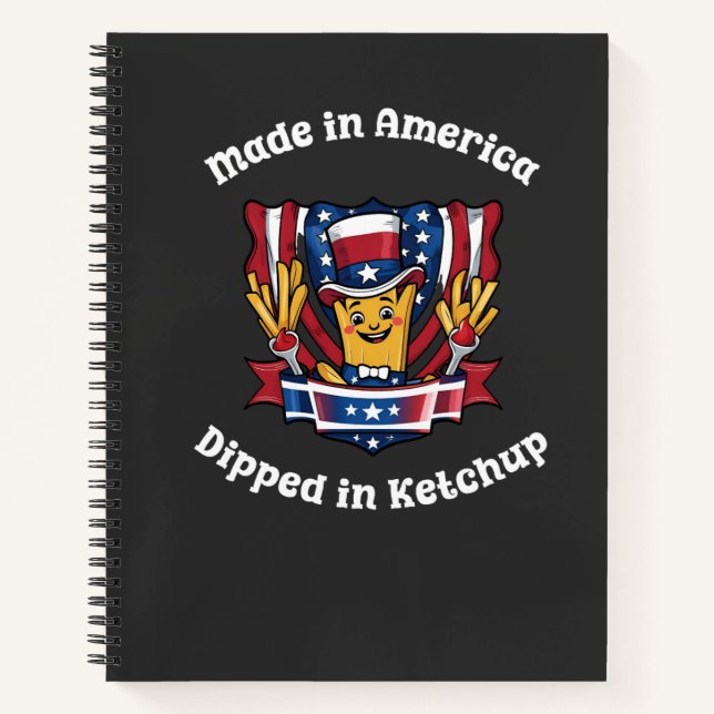 Cuaderno Hecho en Estados Unidos hundido en Ketchup Patriot (Anverso)