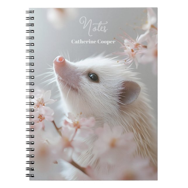 Cuaderno Hedgehog Adorable Entre Flores De Primavera (Frente)