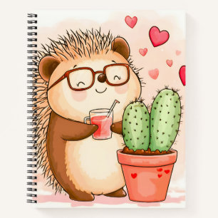 Cuaderno Hedgehog Cactus Cheers Watercolor