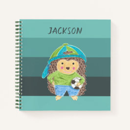 Cuaderno Hedgehog con equipo de fútbol Ball Kid Green Noteb