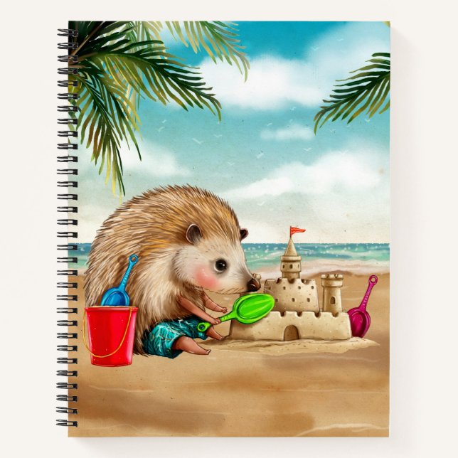 Cuaderno Hedgehog En La Playa (Anverso)