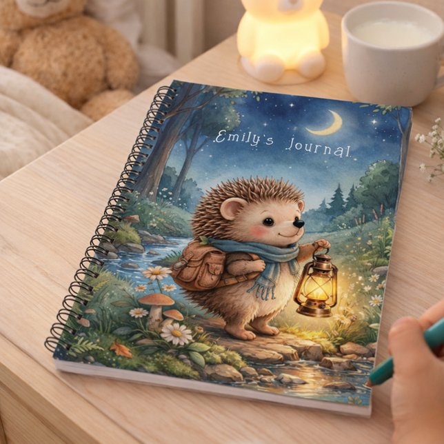 Cuaderno Hedgehog With Lantern Personalized Kids Journal (Subido por el creador)