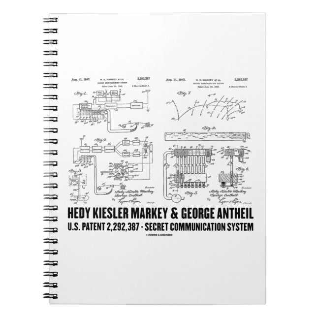 Cuaderno Hedy Kiesler Markey G. Anteíl Patente estadouniden (Frente)