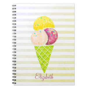 Cuaderno Helado acuático, a rayas