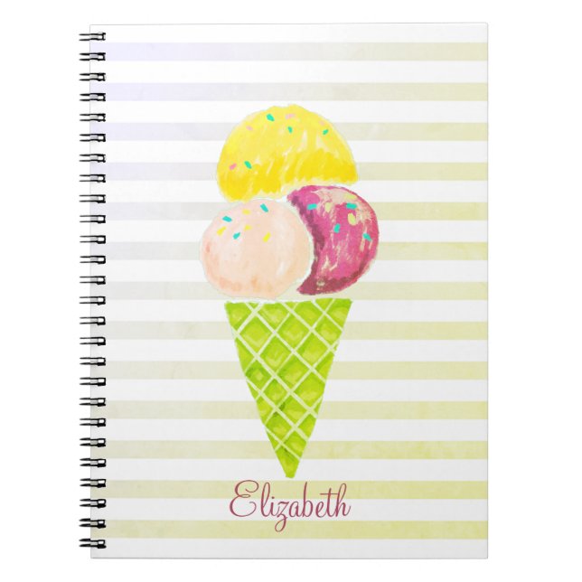 Cuaderno Helado acuático, a rayas (Frente)