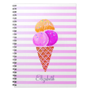 Cuaderno Helado acuático, a rayas