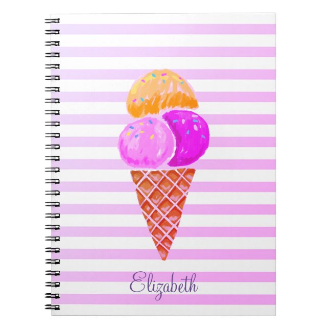 Cuaderno Helado acuático, a rayas (Frente)