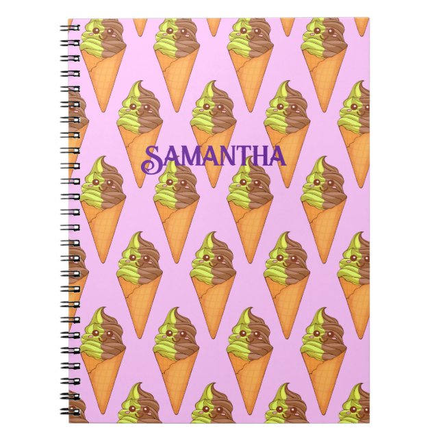 Cuaderno Helado Crema Suave Servir Matcha Té Verde Postre (Frente)